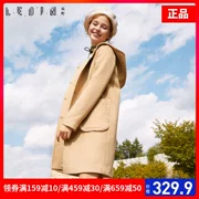 Lecho 2017 mùa thu đông mới dành cho nữ phiên bản Hàn Quốc của chiếc áo khoác len dài trùm đầu bằng len - Áo Hàn Quốc
