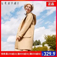 Lecho 2017 mùa thu đông mới dành cho nữ phiên bản Hàn Quốc của chiếc áo khoác len dài trùm đầu bằng len - Áo Hàn Quốc áo choàng dài nữ