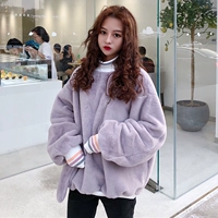 Mùa thu và mùa đông phiên bản Hàn Quốc của phụ nữ lỏng lẻo cộng với đường chỉ may bằng vải nhung dày áo hoodie nữ cute
