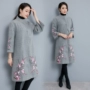 2019Chen Biao 2018 Autumn Long Slim Phiên bản Hàn Quốc của áo khoác dài Áo khoác len đi làm cho phụ nữ - Áo Hàn Quốc áo măng tô nữ đẹp