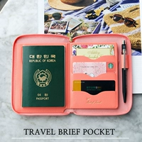 Plepic Hàn Quốc tính khí sáng tạo PU giả da du lịch tài liệu túi ngắn dây kéo ví hộ chiếu unisex bao đựng giấy tờ