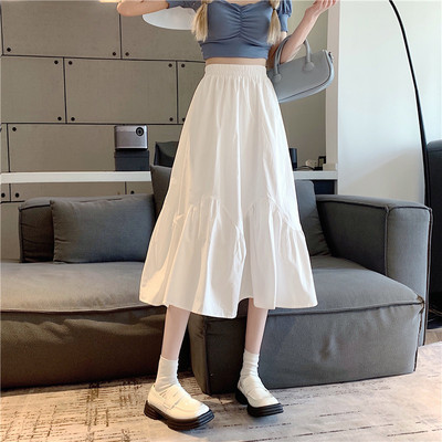 taobao agent Leather sexy summer pleated skirt, umbrella, plus size, high waist, A-line