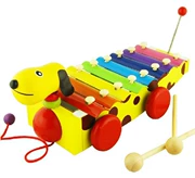 Gỗ nhỏ chó vàng trailer trẻ em đánh bại piano mảnh quãng tám gõ piano bé giáo dục sớm câu đố âm nhạc đồ chơi - Khác