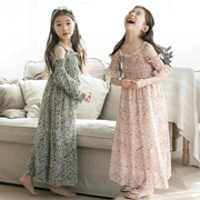 Đầm voan cho bé gái 2019 Mùa hè Hàn Quốc Váy đầm Big Boy Beach Dress Công chúa Váy trẻ em - Váy