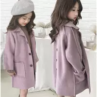 Áo khoác bé gái hai mặt Nicole mùa xuân hè 2019 và trẻ em phiên bản Hàn Quốc của áo gió đại dương trong chiếc áo khoác len dài cho trẻ em lớn - Áo khoác áo cho bé gái