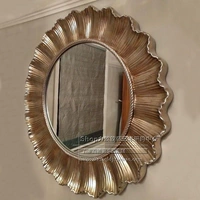 Круглое деревянное зеркало европейское и американское в стиле декоративное зеркало