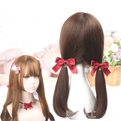 taobao agent Japanese burgundy hair rope, hair accessory, Lolita style