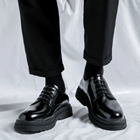 Высокий пиджак классического кроя для кожаной обуви в английском стиле для отдыха, черные цветные расширенные свадебные туфли, в британском стиле, изысканный стиль