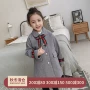 Áo khoác bé gái 2018 thu đông mới cho bé lớn phiên bản Hàn Quốc áo khoác kẻ sọc dày màu đậm áo gió cho bé gái xuân hè