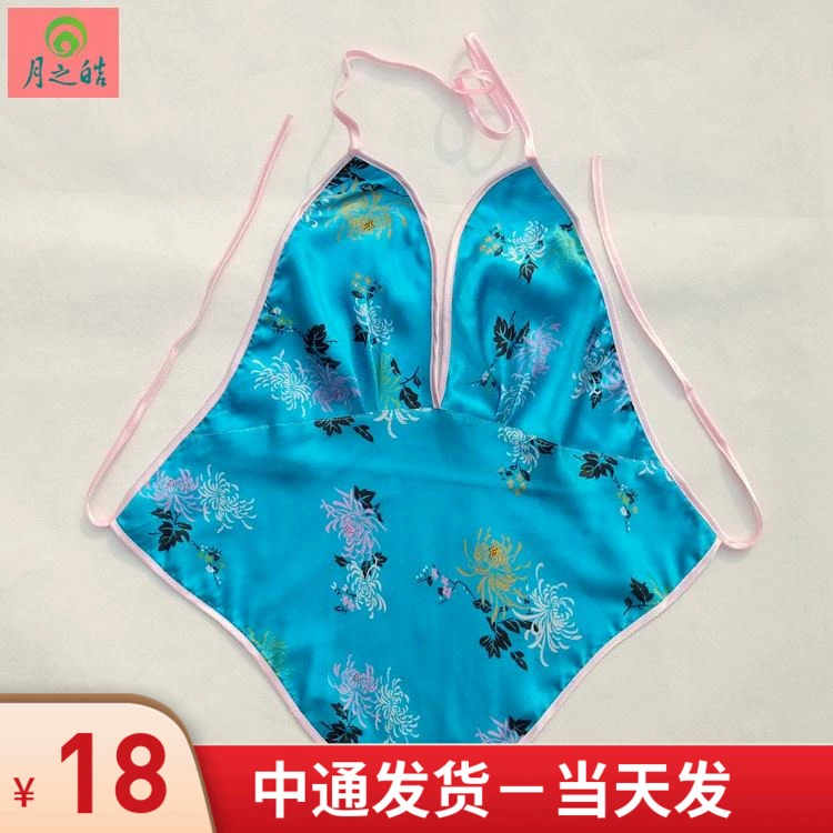 100% Silk V-cổ dưới Nữ Phong cách dân tộc Đồ lót retro Đồ lót gợi cảm dành cho người lớn Silk Bụng ngày Valentine - Bellyband