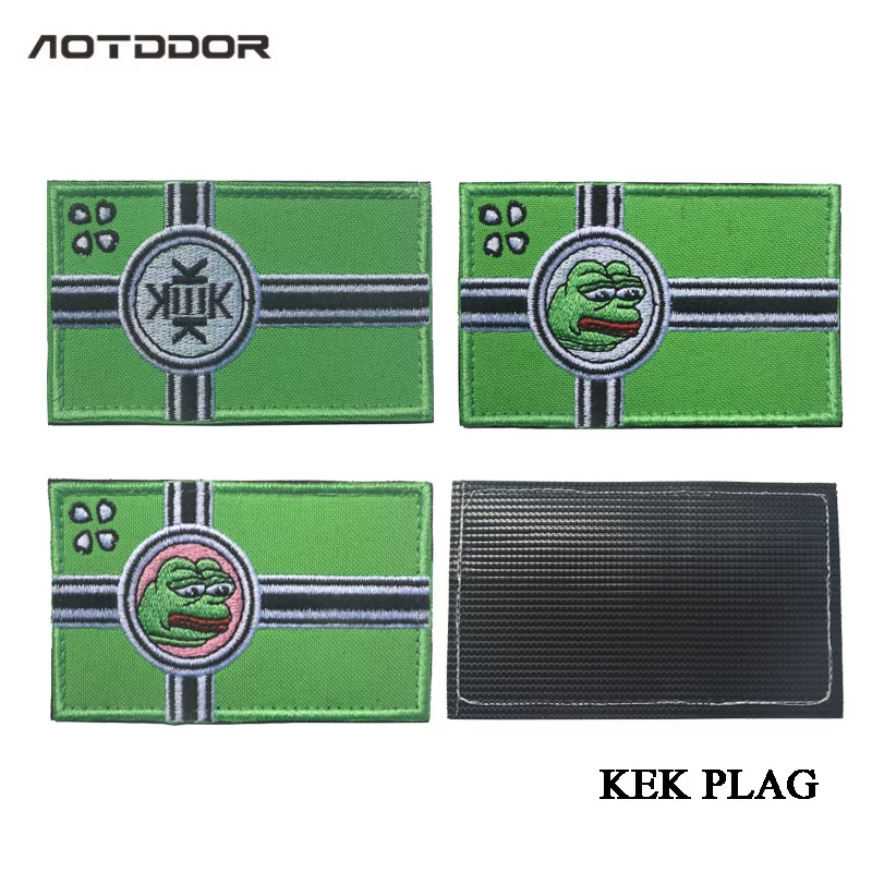 Exclusive Amazon goods KEK FLAG Haha Xiao Xiaoxiao Banner Shoulder Chapters Embroidered Mashful Breast Chapters Magic Patch