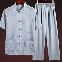Người cha trung niên theo phong cách Trung Quốc với váy hè hai mảnh 50-60 tuổi, quần áo rộng thoáng mát thực tế - Trang phục dân tộc đồ dân tộc