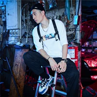Xpx Zhou Baihao "Motion Fire" Черная команда Sect Tee Sports Flame Print t -For