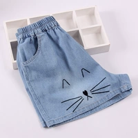 Quần short nữ denim mùa hè mỏng phần quần áo trẻ em Hàn Quốc hoang dã trong quần trẻ em lớn cotton trẻ em quần nóng - Quần jean quần jean bé trai xuân hè