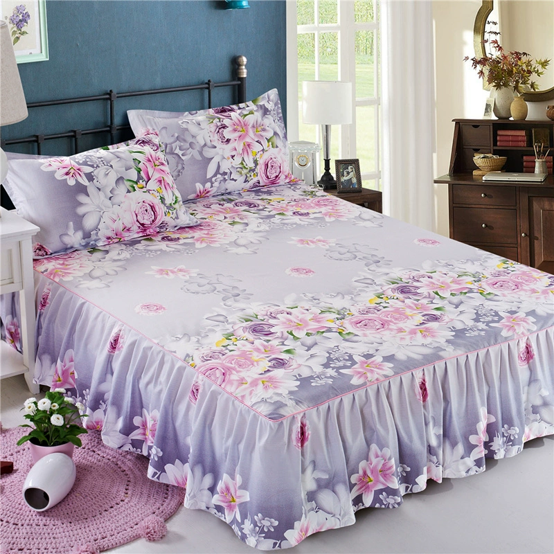 Bước giường gạo đặt màu rắn phủ giường bụi phủ giường loại váy đơn giản bảo vệ nệm mềm ghế đôi giường dày - Váy Petti