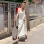 Điểm nhấn Hàn Quốc Dongdaemun Womens 2019 Mùa hè Phong cách mới Đơn giản Đầm cổ chữ V Đầm dài Váy dài ms - Váy dài mẫu váy dài đẹp