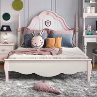 Кроватка из натурального дерева для принцессы, детская простыня, мебель, в американском стиле, 1.2м, подходит для подростков