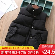 Mùa đông 2018 quần áo trẻ em mới cô gái áo khoác dày màu đen hoang dã áo vest trẻ em cotton