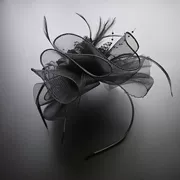 Đen headband cô dâu tóc phụ kiện sân khấu thanh retro mũ lưới lông vũ catwalk nhỏ mũ nữ siêu cổ hoa - Phụ kiện tóc