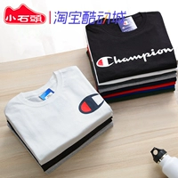 Champion Champion US phiên bản gốc của chữ C lớn thêu cỏ logo nam và nữ cặp đôi cotton ngắn tay áo thun thủy triều - Áo phông thể thao áo ba lỗ the thao