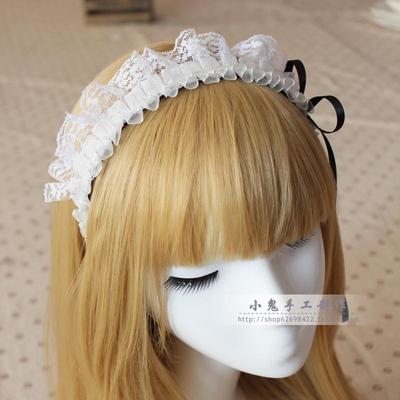 taobao agent 13 years old shop card hair accessories lace maid cos hair hoop white court bow hair jewelry DIY headpiece