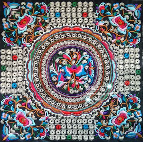 Этнический аксессуар, дизайнерская сумка, с вышивкой, 38×39см