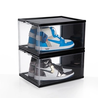 Специальная -офф -магнитная акриловая прозрачная обувная коробка, пылепроницаемая окисление с высоким содержанием кроссовок Коллекция для хранения.