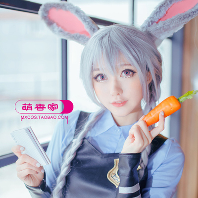 taobao agent Mengxiang Family Crazy Animal City Wig Rabbit Rabbit Judy Pseudo -Human Double Twist Cos wig