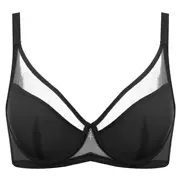 Quần lót siêu mỏng bóng loáng đen ngực lớn cỡ nhỏ áo ngực mỏng phần mỡ mm chống chảy xệ áo ngực không xốp