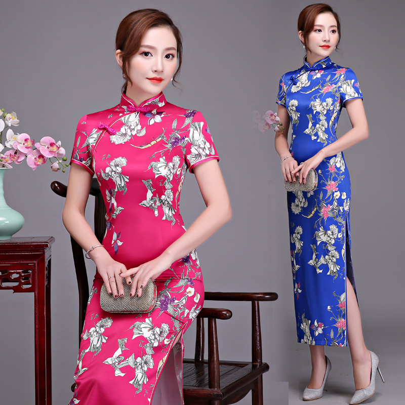 Cheongsam, with short sleeve, for catwalk, Chinese style