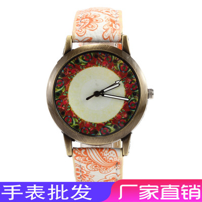 taobao agent Watch, blue and white brand belt, quartz watches, 2019, Korean style, simple and elegant design, Chinese style