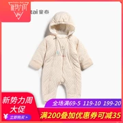 Tong Tai áo cotton đặc biệt jumpsuit Chồng dày nam nữ trùm đầu áo choàng cotton ra quần áo romper 0302 - Áo liền quần