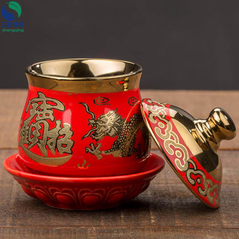 Titanium uranium ceramics for Buddha water cup fairy family worship wine cup God of Wealth for cup land Guanyin water purification cup Buddhist supplies