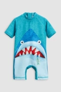 Spot British chính hãng tiếp theo chàng trai kho báu cá mập xanh một mảnh áo tắm nóng mùa xuân quần áo chống nắng nhanh khô quần áo - Đồ bơi trẻ em
