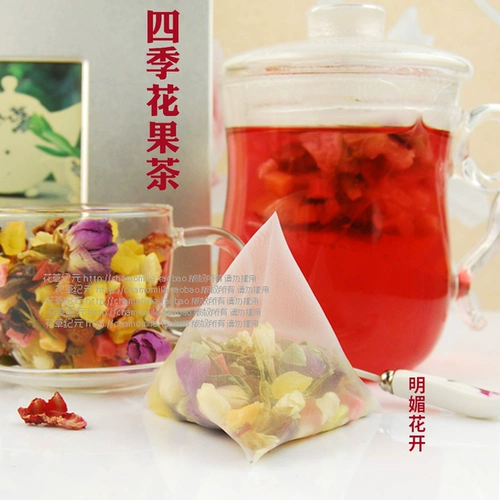 Фруктовый чай с розой в составе с цветками хризантемы, фруктовый ароматизированный чай, чай в пакетиках