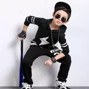 Quần áo trẻ em đường phố khiêu vũ thể thao cotton phù hợp với trang phục hip hop trẻ em quần áo lỏng lẻo một thế hệ - Quần áo tập thể hình