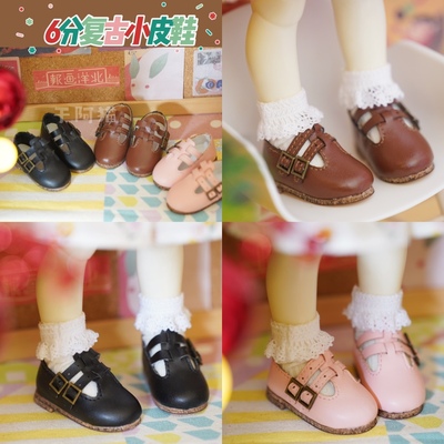 taobao agent Doll suitable for men and women, retro clothing, universal footwear for leather shoes, scale 1:6