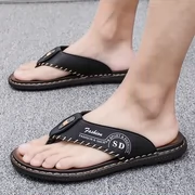 Dép xỏ ngón mùa hè 2019 dép xỏ ngón nam Giày đế xuồng phiên bản Hàn Quốc giản dị của xu hướng dép và dép cỡ lớn xuyên biên giới - Giày thể thao / sandles