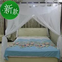 Thời trang vòng một Bao mới Trung Quốc cổ điển Mỹ bốn cột tán giường ramie sợi lưới tùy chỉnh đơn giản làm khóa dính sling - Bed Skirts & Valances rèm ngăn giường ngủ