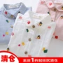 Áo sơ mi nữ tay dài 2018 xuân hè mới phiên bản Hàn Quốc của trẻ em lớn trẻ em cotton cotton trắng quần áo bé gái