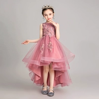 Cô gái catwalk ăn mặc váy công chúa ngắn ngắn cô gái hoa chủ nhà trẻ em biểu diễn trang phục piano - Váy trẻ em đầm cho bé gái