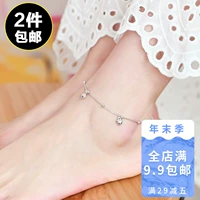 Chuông vòng chân nữ phiên bản Hàn Quốc của chàng sinh viên giản dị Sen tươi màu đỏ bạc chân dây chuyền chân vòng dây phụ kiện lắc chân vàng pnj