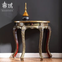 Tai domain Mới Trung Quốc chạm khắc bằng tay dán kính màu bán tròn giao diện điều khiển Đài Loan đồ nội thất phong cách Đông Nam - Bàn / Bàn bàn gỗ