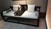 Mới Trung Quốc La Hán giường gỗ rắn Trung Quốc vải sofa hai người hiện đại tối giản giường Zen đồ nội thất khách sạn - Nhà cung cấp đồ nội thất