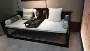 Mới Trung Quốc La Hán giường gỗ rắn Trung Quốc vải sofa hai người hiện đại tối giản giường Zen đồ nội thất khách sạn - Nhà cung cấp đồ nội thất móc treo tường gỗ