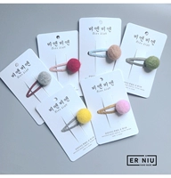 Er niu. Детские волосы Clip Girl Feel Feel Clorfful Wool Ball BB Clip Girls с 6 цветами