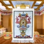 [Sở hữu] Hyun Lucky Tám tính năng tấm thảm màu xanh nghiên cứu phòng khách trang trí dệt tay Tây Tạng Chunmian - Tapestry thảm treo tường bản đồ thế giới