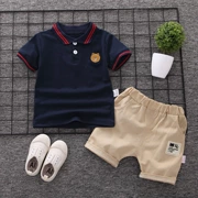 2019 quần áo trẻ em mới cho bé trai áo polo phù hợp với áo thun tay ngắn cho trẻ em mùa hè thể thao hai mảnh - Khác