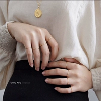 Импортная золотая осветляющая краска для волос, минималистичное глянцевое кольцо, США, 14 карат, простой и элегантный дизайн, на указательный палец
