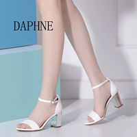 Daphne Daphne 16 quầy mới đích thực sọc cao gót dày khóa dép nữ 1016303123 dép sandal nữ